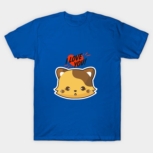 I love You Cat T-Shirt by Kundil